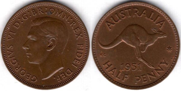 Australia. Halfpenny 1951.  dy21202