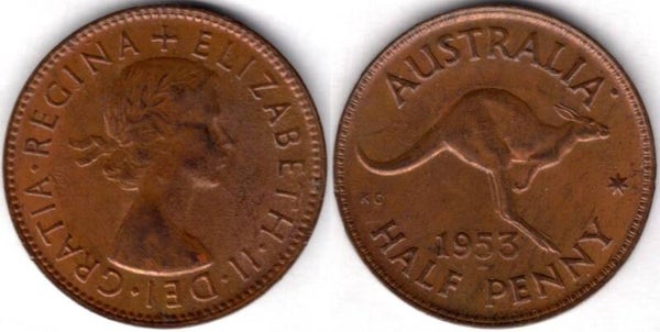 Australia. Half Penny 1953.  dy21232