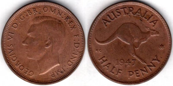 Australia. Halfpenny 1947.  dy21233