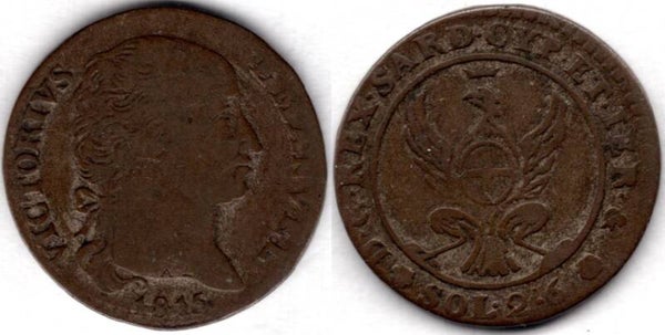 Sardinia. 2.6 Soldi 1815.   dy21296