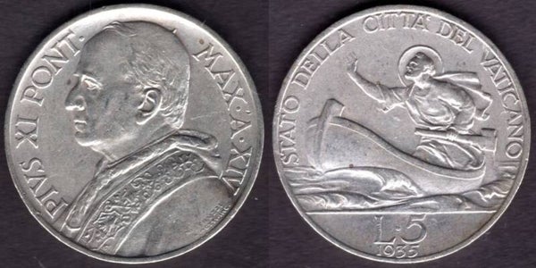 Vatican. Five Lire 1935     dy21357