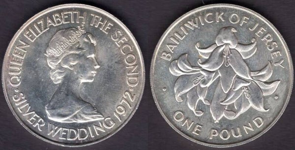 Jersey. Silver One Pound 1972.  dy21358