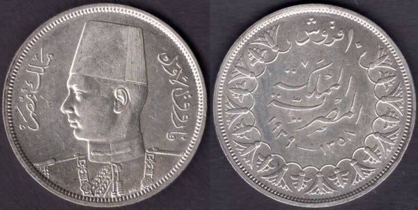 Egypt. 10 Piastres 1939.    dy21362