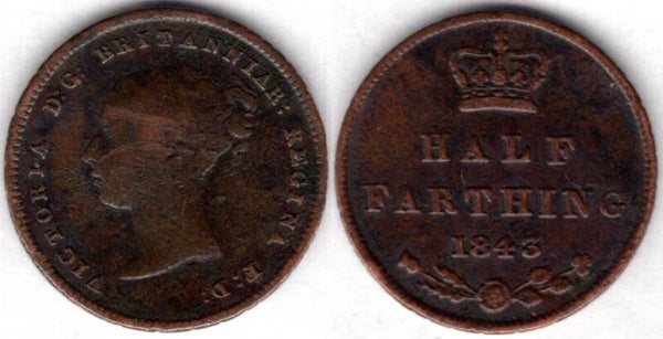 Victoria. Half Farthing 1843        dy21417