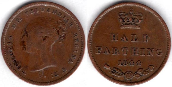 Victoria. Half Farthing 1844       dy21418