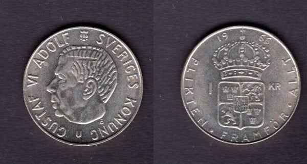 Sweden. One Krona 1966.   dy21461