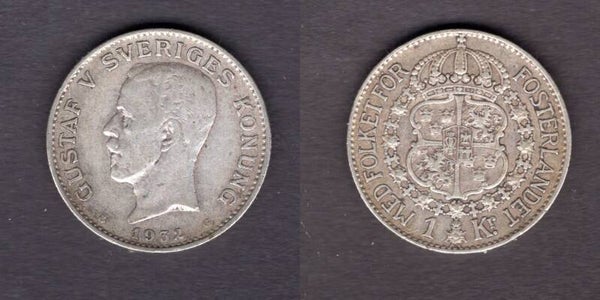 Sweden. One Krona 1932.   dy21469