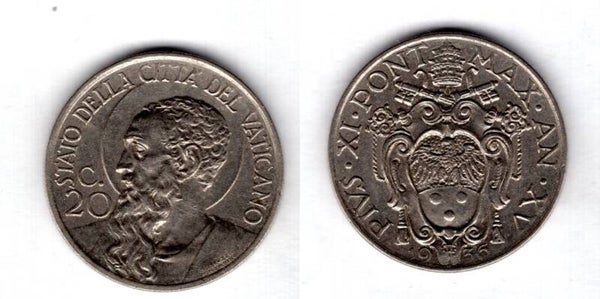 Vatican. 20 Centesimi 1936.   dy21504