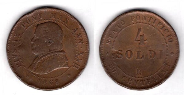 Vatican. Four Soldi 1868.   dy21533
