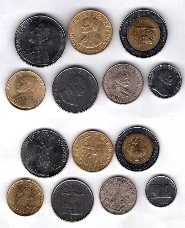 Vatican. John Paul II. Seven Coin Type Set 1978-.   dy21560