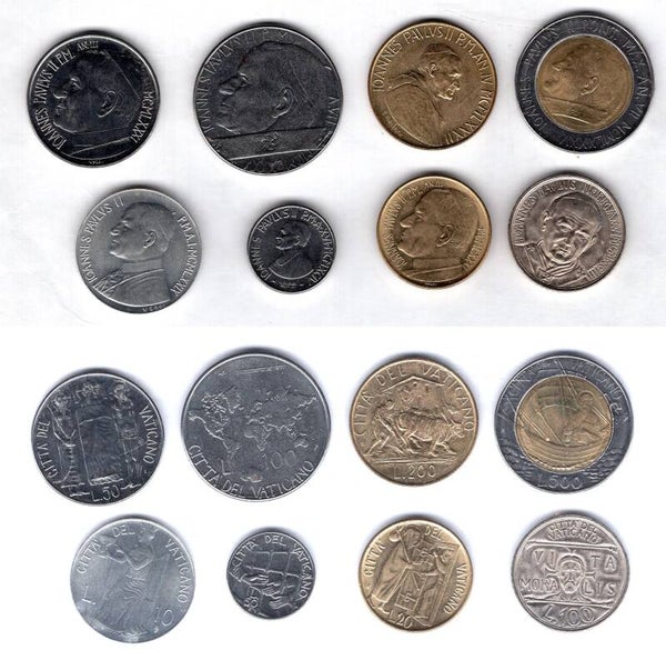 Vatican. John Paul II. Eight Coin Type Set 1978-.   dy21561