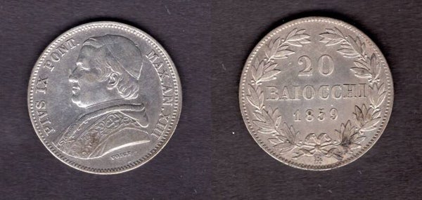 Vatican. 20 Baiocchi 1859.   dy21604