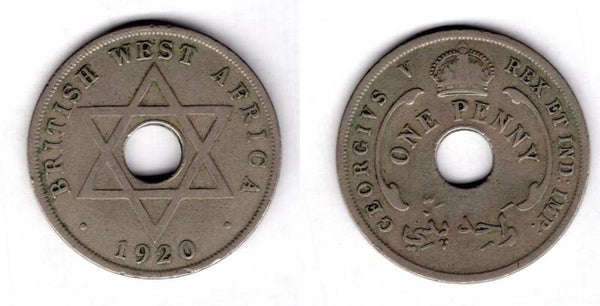 British West Africa. One Penny 1920.   dy21656