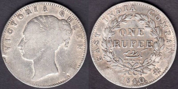 India. One Rupee 1840.  dy21664