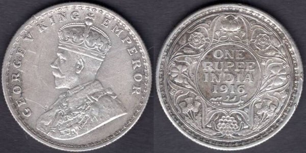 India. One Rupee 1916.  dy21688