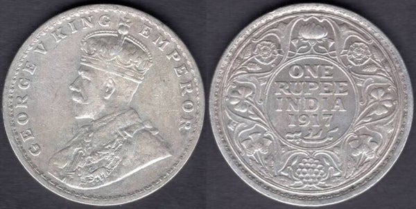 India. One Rupee 1917.  dy21669