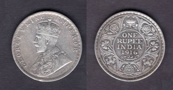 India. One Rupee 1916.  dy21684