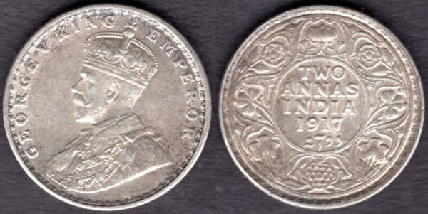 India. Two Annas 1917.  dy21685