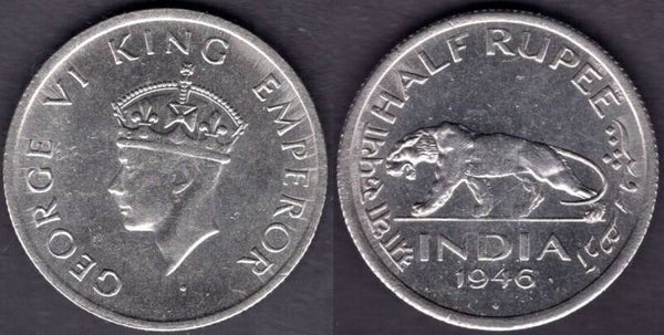 India. Half Rupee 1946.  dy21708