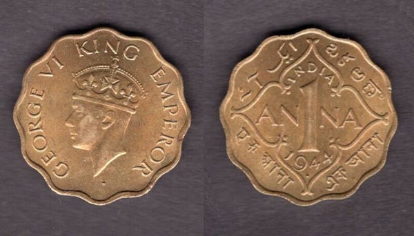 India. One Anna 1944.  dy21723