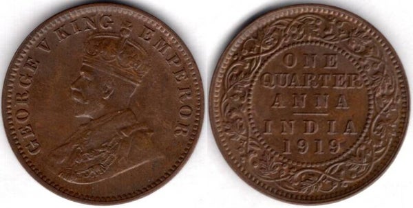 India. 1/4 Anna 1919.  dy21724