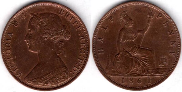 Victoria. Halfpenny 1861       dy21750