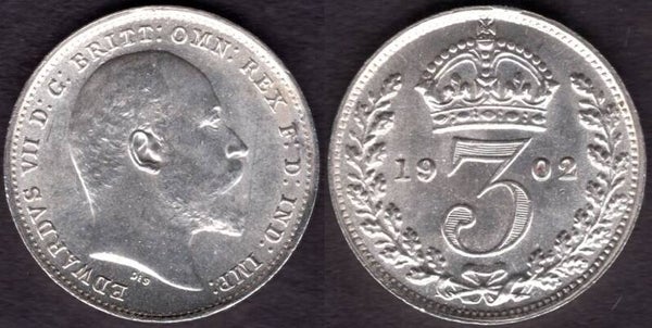 Edward VII. Threepence 1902.     dy21772