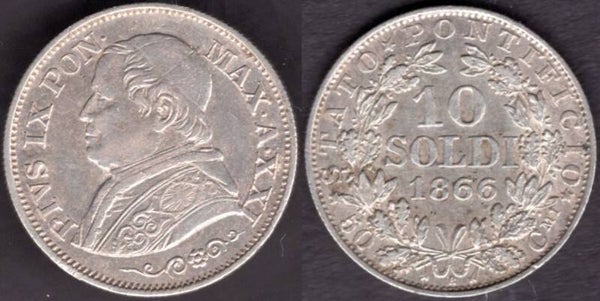 Vatican. 20 Baiocchi 1866.   dy21792