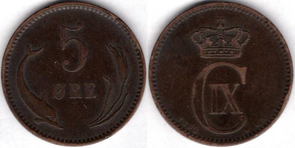 Denmark. 5 Ore 1882.   dy21794