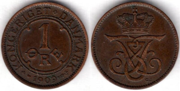 Denmark. One Ore 1909.   dy21798