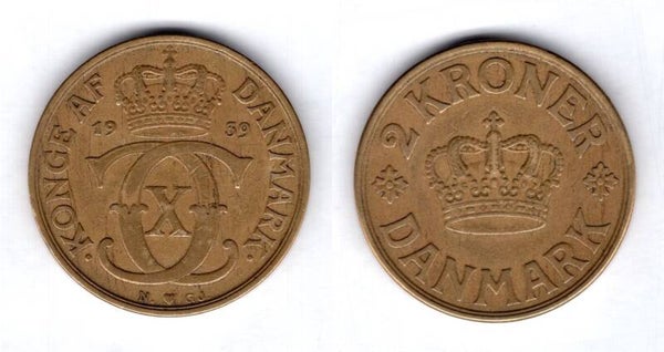 Denmark. Two Kroner 1939.   dy21809