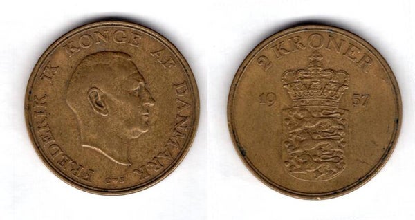 Denmark. Two Kroner 1957.   dy21814