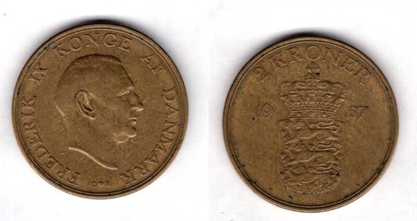 Denmark. Two Kroner 1957.   dy21815