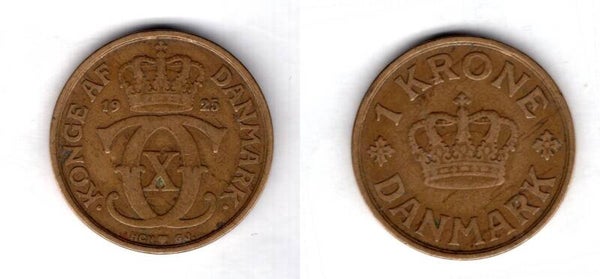 Denmark. One Kroner 1925.   dy21818