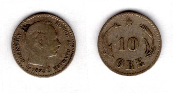 Denmark. 10 Ore 1874.   dy21831