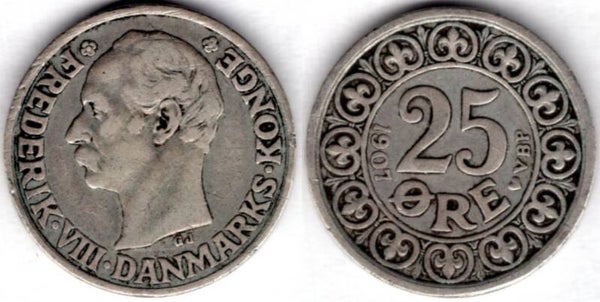 Denmark. 25 Ore 1907.    dy21832