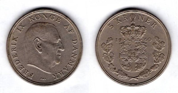 Denmark. 5 Kroner 1960.    dy21838