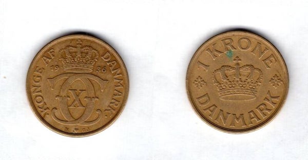 Denmark. One Krone 1936.   dy21839