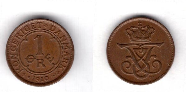Denmark. One Ore 1910.   dy21847