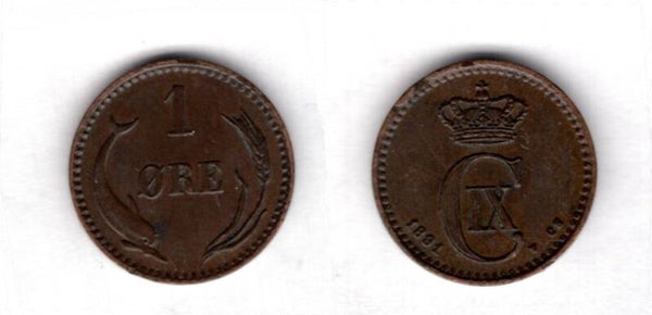 Denmark. One Ore 1891.   dy21848