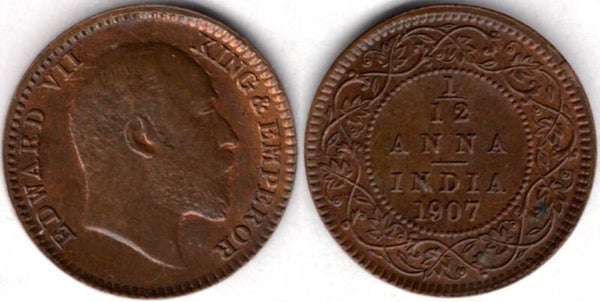 India. 1/12th Anna 1907.  dy21851