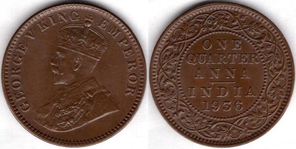 India. 1/4 Anna 1936.  dy21862