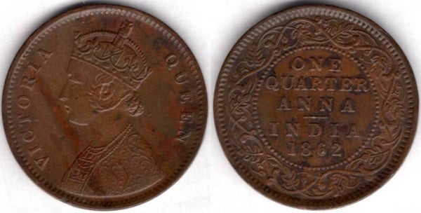 India. 1/4 Anna 1862.  dy21863