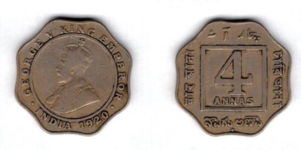 India. Four Annas 1920.  dy21865
