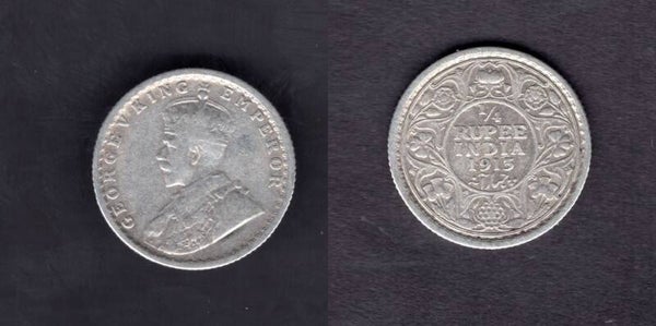 India. 1/4 Rupee 1913.  dy21869