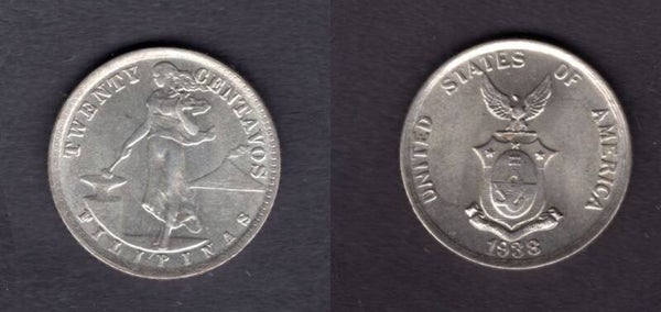 Philippines. 20 Centavos 1938.  dy21940