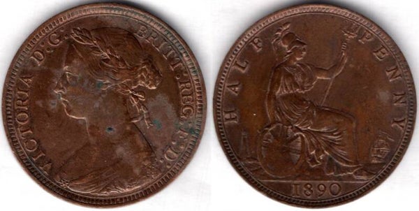 Victoria. Halfpenny 1890      dy21970