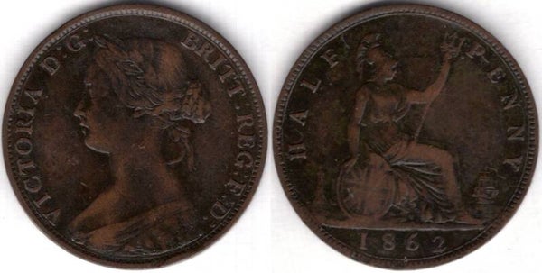 Victoria. Halfpenny 1862      dy21971