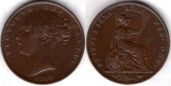 Victoria. Farthing 1853     dy21974