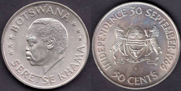 Botswana. 50 Cents 1966.  dy22008